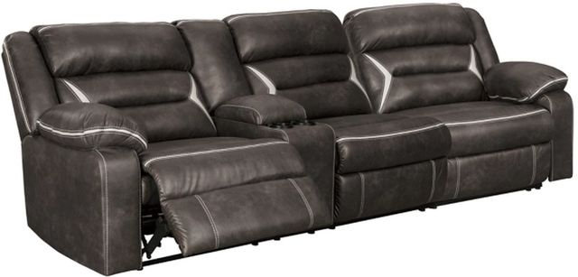 Signature Design by Ashley® Kincord 2-Piece 123" Midnight Small Spaced Power Reclining Sectional