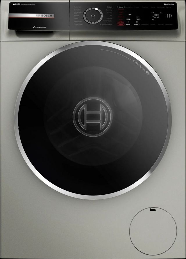 Bosch 800 Series 24" Pearl Steel Front Load Washer -0
