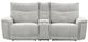 Homelegance® Tesoro Mist Gray Power Double Reclining Loveseat with Center Console and Power Headrests-2