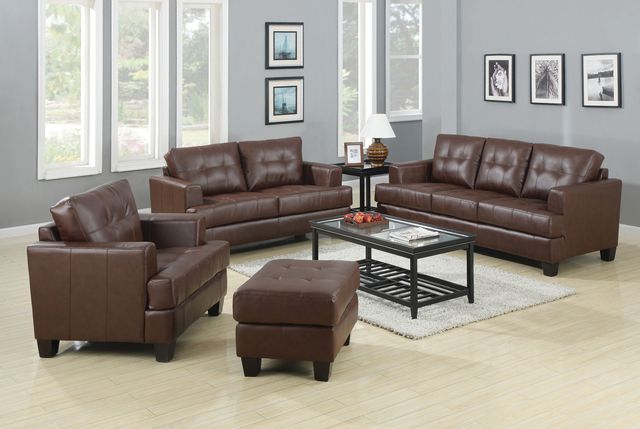Coaster® Samuel 3-Piece Brown Living Room Set-0
