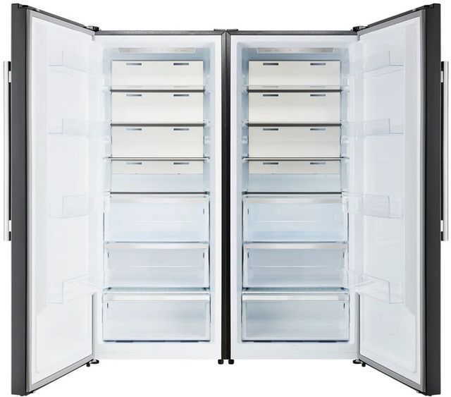 FORNO® Maderno Series Alta Qualita 60" 27.2 Cu. Ft. Antique Brass/Black Built In Convertible Side-by-Side Refrigerator/Freezer-4