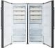FORNO® Maderno Series Alta Qualita 60" 27.2 Cu. Ft. Black and Antique Brass Built In Convertible Side-by-Side Refrigerator-4