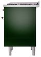Ilve® Nostalgie II Noblesse 36'' Emerald Green Pro Style Dual Fuel Range with Copper Trim-3