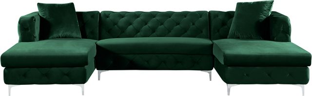 Meridian Furniture Gail 3-Piece Green Velvet Sectional-3