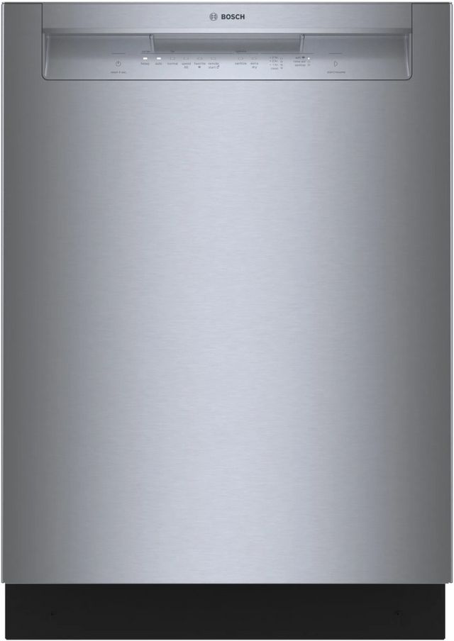 Bosch® 100 Series 24" Fingerprint Resistant Stainless Steel Front Control Built In Dishwasher