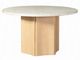 ACME Furniture Qwin White Dining Table with Weathered Gray Oak Base-0
