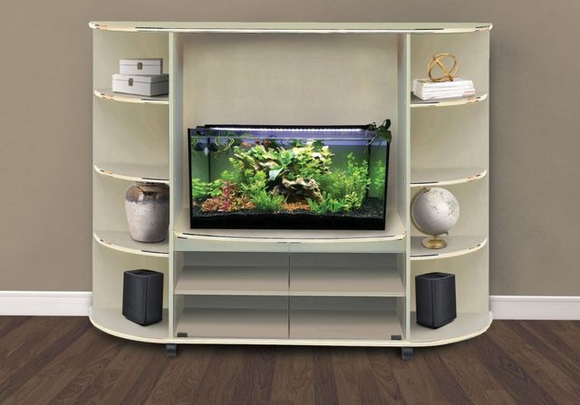Monarch Specialties Inc. Beige/Gold Bookcase-0