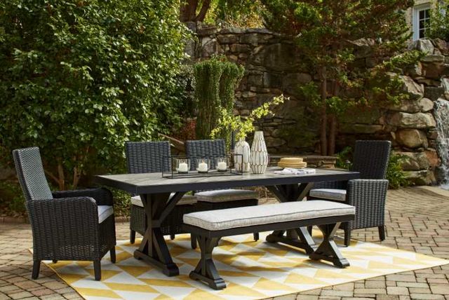 Signature Design by Ashley® Beachcroft 2-Piece Black/Light Gray Resin Outdoor Side Chair Set-5