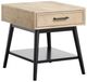 Magnussen Home® Fletcher Driftwood Rectangular End Table with Black Base-0