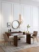 A & B Home Black Walnut Round Wall Mirror-4