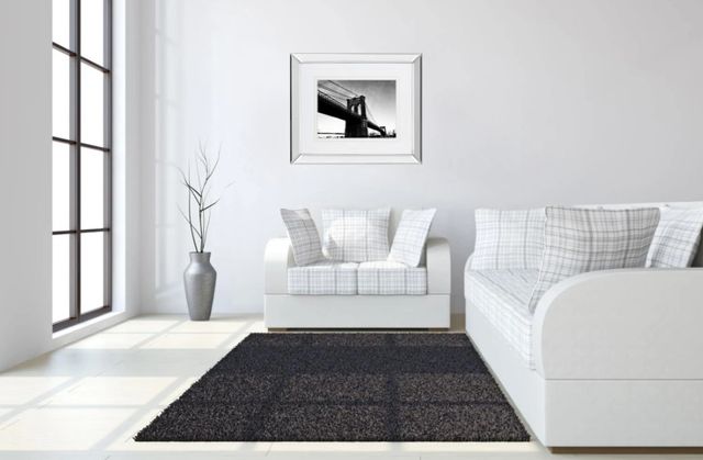 Classy Art Bridge of Brooklyn B W 1 by Acosta Mirror Framed Wall Art-3
