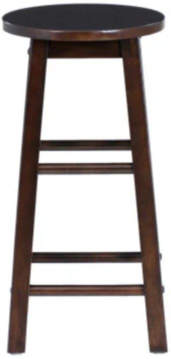 Linon Abby Walnut Round Counter Stool-3