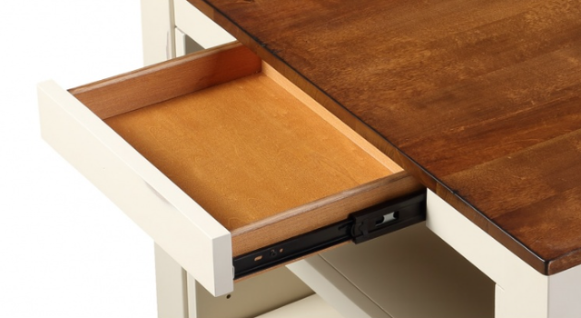 Winners Only® Woodbridge Spice 60" Storage Tall Table with White Base-1