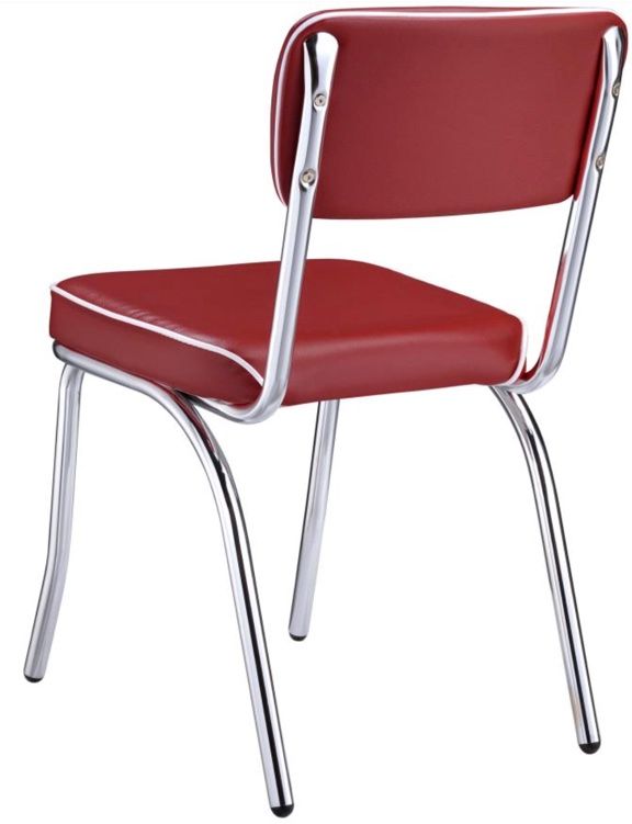Coaster® Retro 5-Piece Red/White Round Dining Table Set-3
