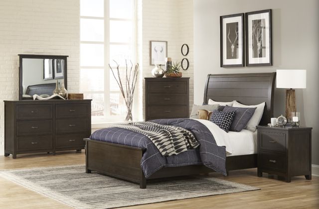 Homelegance® Hebron Dark Cherry California King Sleigh Bed-3