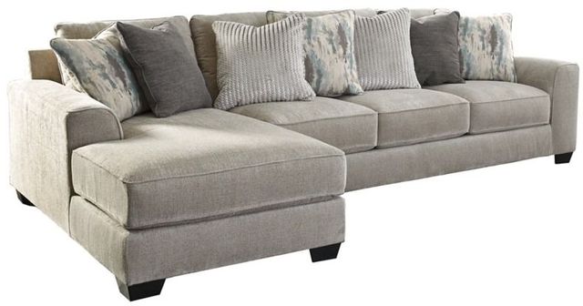 Benchcraft® Ardsley 2-Piece Pewter Left-Arm Facing Sofa Sectional and Chaise