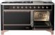 Ilve® Majestic III 60" Glossy Black Pro Style Dual Fuel Liquid Propane Range with Solid Door and Copper Trim-2