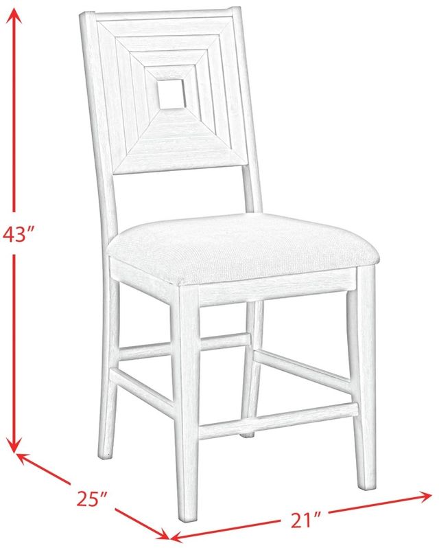 Elements International Avalanche Antique White Counter Side Chair-2