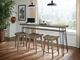 Hammary® Sanbern 4-Piece Soft Distressed Bar Console Set with Three Stools with Gray Base-1