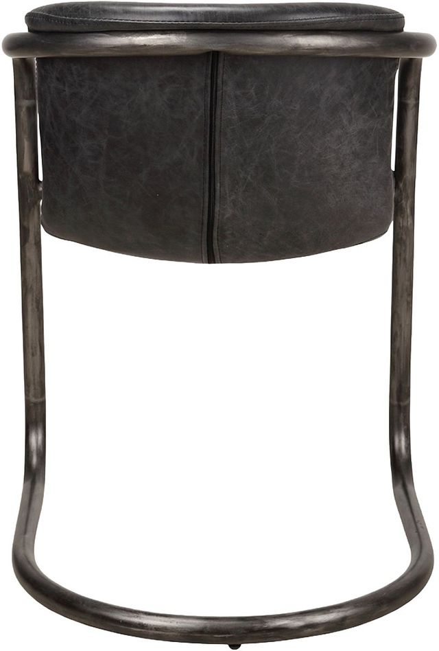 Moe's Home Collection Freeman 2-Piece Onyx Black Leather Dining Arm Chair Set-2