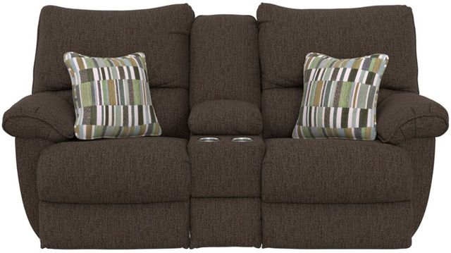 American Wholesale Furniture Lenny Chocolate Power Reclining Console Loveseat-0