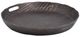 A & B Home Charge Wenge Round Aluminum Decorative Timber Tray-0