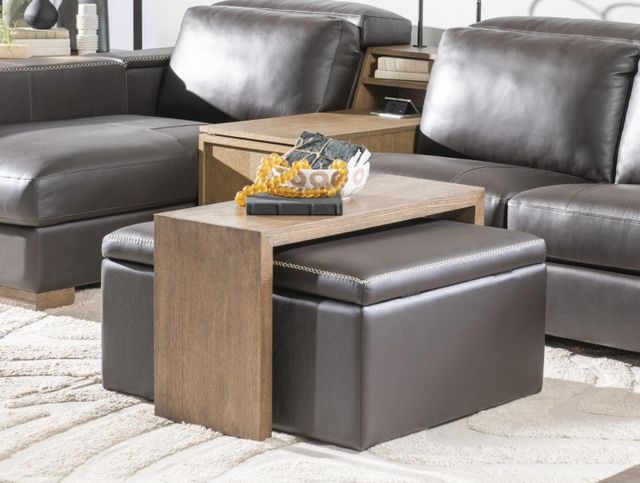 Legacy Classic Sierra Verona Coffee/Warm Oak Storage Ottoman with Wood Top Overlay-0