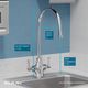 Elkay Chrome Single Hole Concealed Deck Faucet with 8" Gooseneck Spout and 2" Lever Handles-4