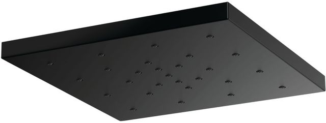 Brizo Essential™ H2Okinetic® Matte Black Linear Square Single-Function Raincan Shower Head-0