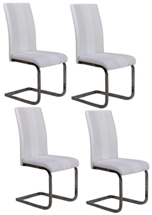 Global Furniture USA D915 4-Piece White Dining Chair Set-0