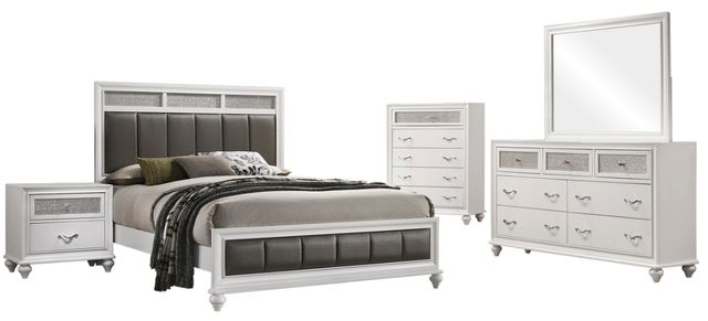 Coaster® Barzini 5-Piece White Queen Panel Bedroom Set-0