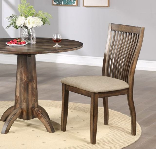 Winners Only® Zoey Beige/Brown Slat Back Dining Side Chair-1