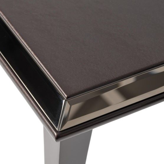 Michael Amini® Lousanne Glossy Mocha Sand Side Table-3