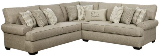 Corinthian Furniture Bryant 2-Piece Raffia Curved Sectional-0