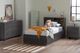 South Shore Fynn Grey Oak Twin Youth Bookcase Headboard-1