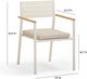 TOV Furniture Sardinia 2-Piece Cream Aluminum/Fabric/Wooden Outdoor Dining Chair Set-2