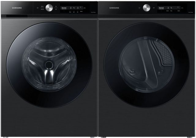 Samsung Brushed Black Front Load Laundry Pair-0