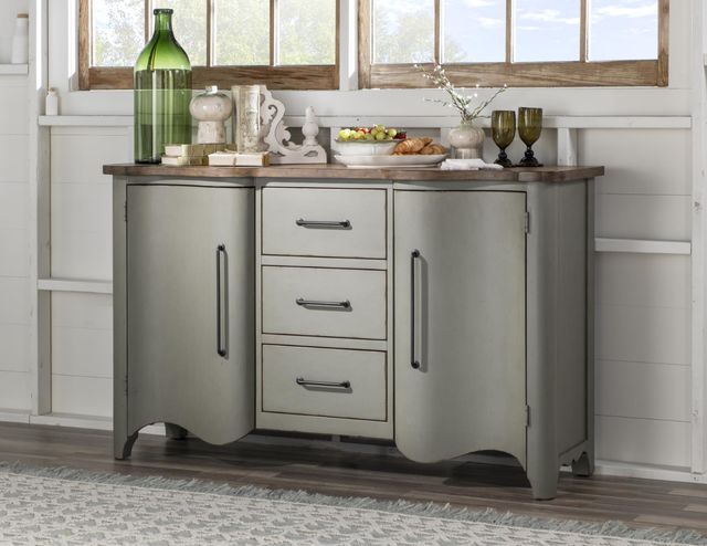Legacy Classic Vintage Market Barnwood Oak/Northern Moss 2-Door Chest-3