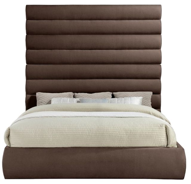 Meridian Furniture Adam Brown 89' King Upholstered Panel Bed-1