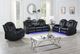 New Classic® Home Furnishings Orion II Black Dual Manual Reclining Sofa-1