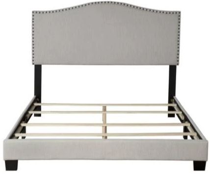 Bernards Darcy Beige Upholstered Queen Panel Bed-2