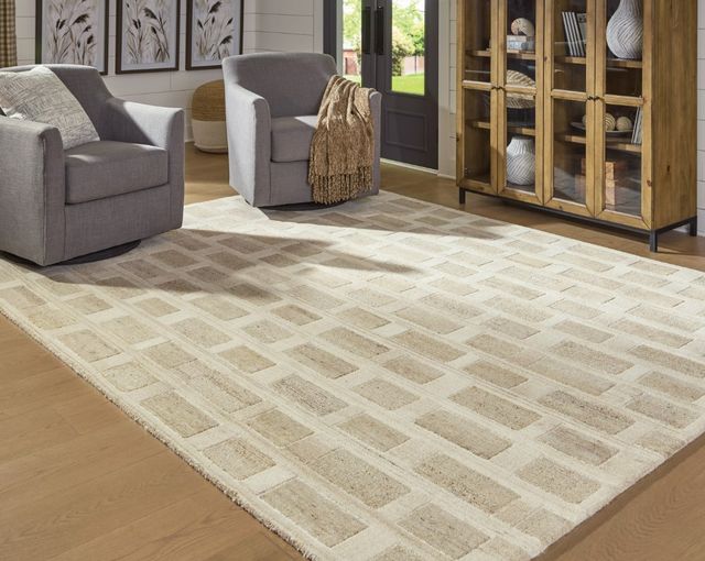 Signature Design by Ashley® Lisgrove Brown/Tan/White 5'x7' Area Rug-3