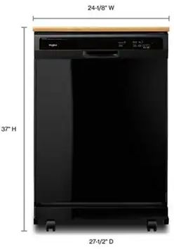 Whirlpool® 24" Heavy Duty Portable Dishwasher Black with 1-Hour Wash Cycle-2