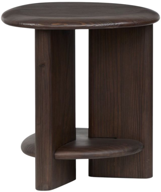Magnussen Home® Upton Coffee Bean Brown Shaped End Table-3