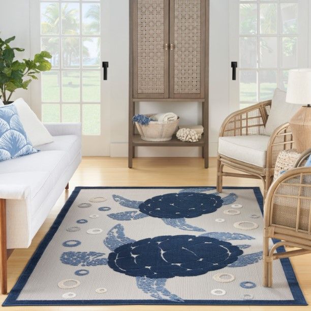 Nourison Home™ Aloha Navy Blue 5'x8' Area Rug-1