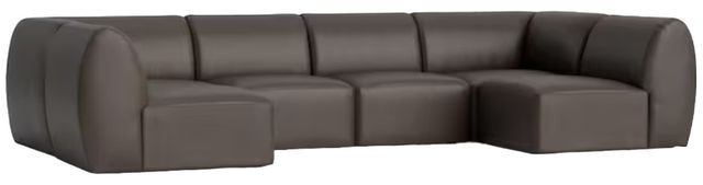 Bassett® Furniture Customizable Clyde 6-Piece Leather Modular U-Shaped Sectional-0