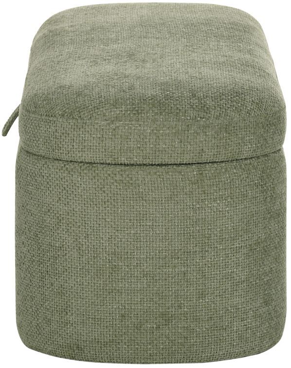 Crown Mark Philipa Light Green Tweed Storage Bench-2