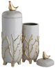 Crestview Collection Branches 2-Piece White Urn with Lids Set-0