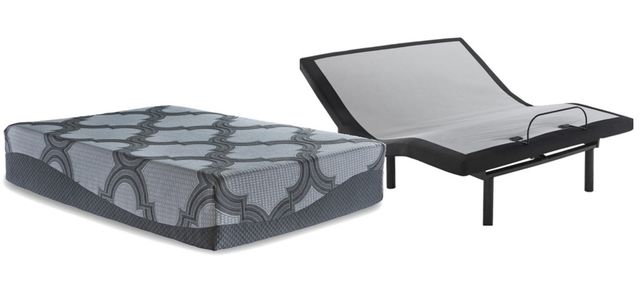 Sierra Sleep® by Ashley® 2-Piece 14" Hybrid and Better Adjustable Base Queen Mattress Set-0