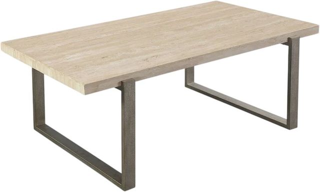 Modus Furniture Ariela Natural Coffee Table with Bronze Base-0